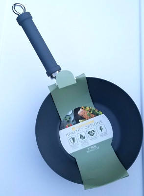 Master Class Healthy Options 8'' Wok Non-Stick Gray NEW