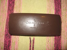 COLE HAAN Eyeglass Eye Wear Glasses Sunglasses Case Holder Brown Large