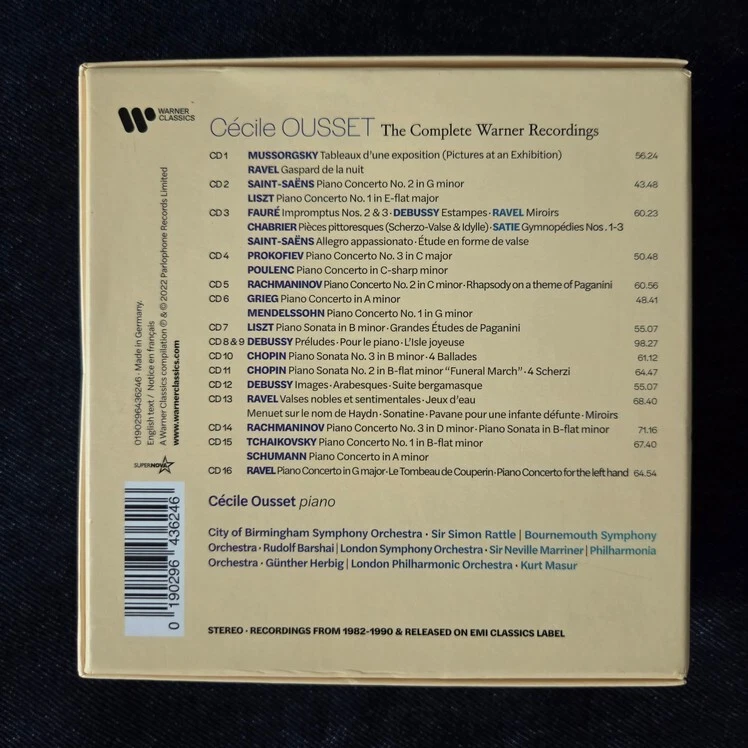 Cécile Ousset: The Complete Warner Recordings, 16 CD, Warner, 2022 - Image 2 of 4
