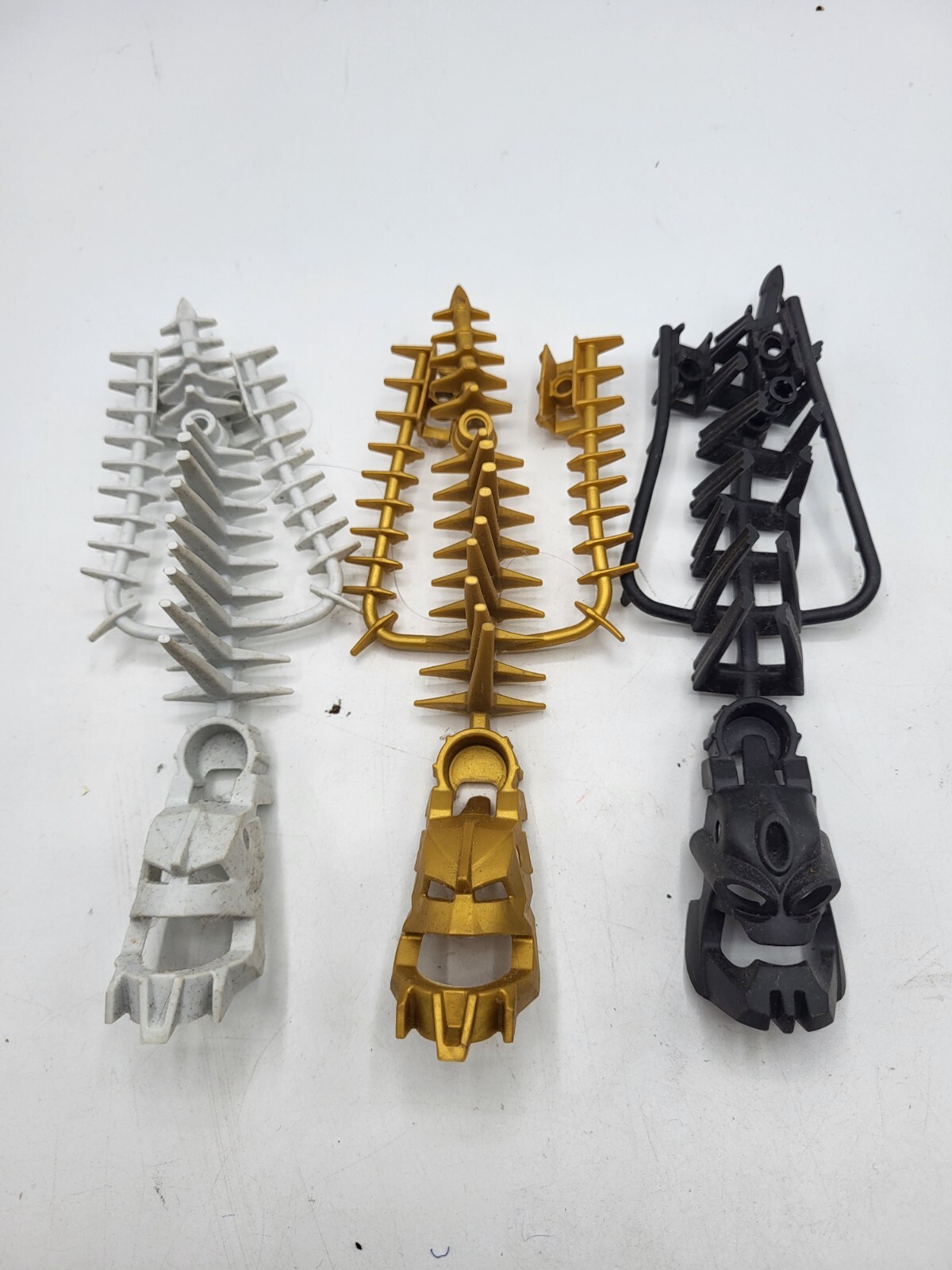 Lego Bionicle Piraka Masks Pearl Gold 8626 Irnakk Combiner 8903 Zaktan 8905 Thok