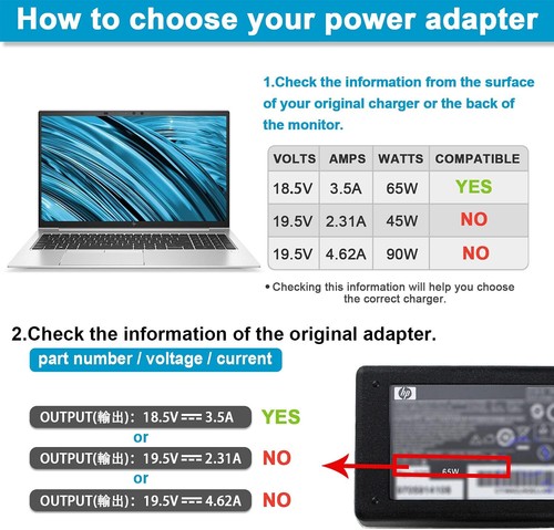 Ac Laptop Adapter Charger for HP 2000-2B09WM 2000-2A20NR Pavilion DV4 DM4 DV5 DV - Picture 3 of 9