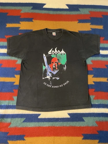 Sodom Heavy Metal Vintage T-Shirt XL Black In the Sign of Ev 1980s vintage concert t-shirt, vintage, size XL, single stitch, B+ condition
