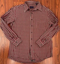Club Room Plaid Long Sleeve Button-Down Dress Shirt Men's 15 1/2 Christmas Red