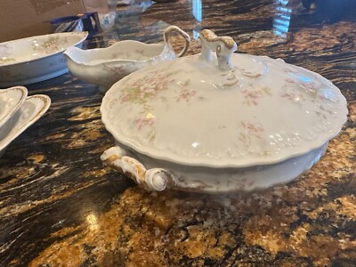 vintage haviland limoges france white fine china gold trim set (65