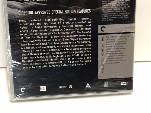NEUF - Pour toute l'humanité un film d'Al Reinert Criterion Collection DVD 1989 Apollo - Photo 3/4