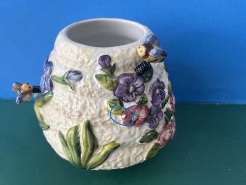 HOME INTERIORS Floral with Bumble Bees Candle Topper Capper Shade - Picture 6 of 6
