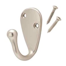 3PK Everbilt Stainless Steel Bed and Bath Heavy Duty Single Robe Hook 17764