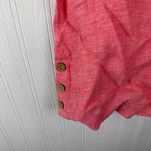 Cynthial Rowley Pink short sleeve 100% linen top short sleeve size small - Picture 4 of 4