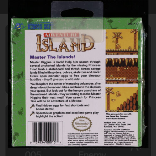 1ª IMPRESIÓN! Adventure Island Hudson Soft! Nintendo Gameboy 6.5 A WATA NO VGA CGC - Imagen 5 de 8