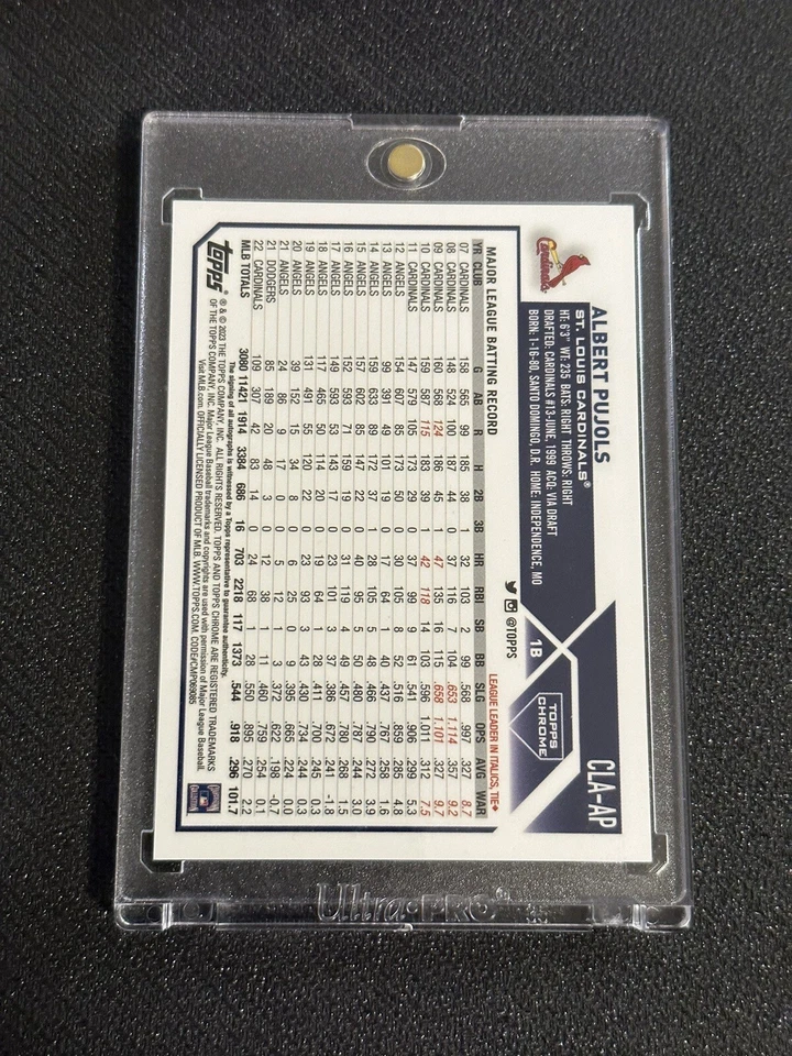 2023 Topps Chrome Albert Pujols Legends Refractor Auto # /50 - Delight Exclusive - Image 2 of 2