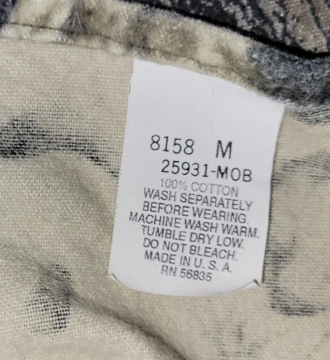 Vintage Mossy Oak Camo Long Sleeve Pocket Shirt Size Boys Medium USA G-1 - Image 4 of 4