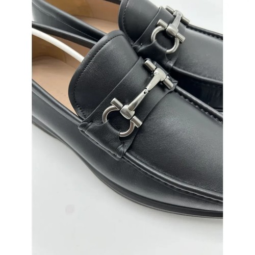 New Salvatore Ferragamo Lug Sole Men Glasgow Moccasin black 11 EE - Picture 5 of 7