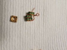 PERIDOT CRYSTAL SQUAREDELLES GOLD PLATE 8mm  10 Pieces