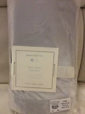 Pottery Barn Kids Luxe Velvet Crib Bed Skirt Nursery NEW! Silver