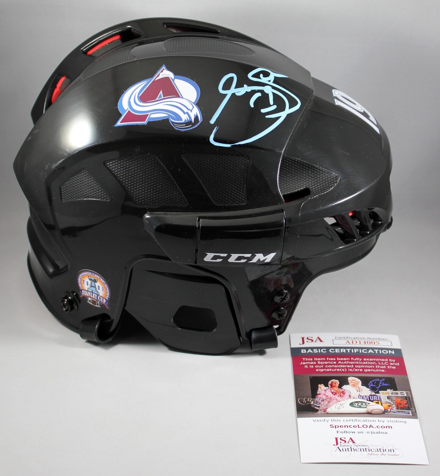 JOE SAKIC SIGNED FULLSIZE COLORADO AVALANCHE HELMET FS AUTOGRAPHED