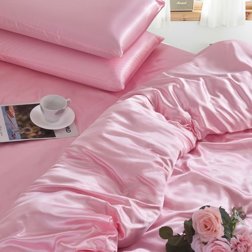 Luxury Satin Silk 6PCS Bedding Set - Duvet Cover, Fitted Sheet & 4 Pillowcases - Picture 24 of 158