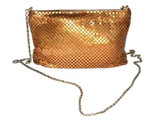 Saxone Yates Gold Mesh Chain Strap Crossbody Bag