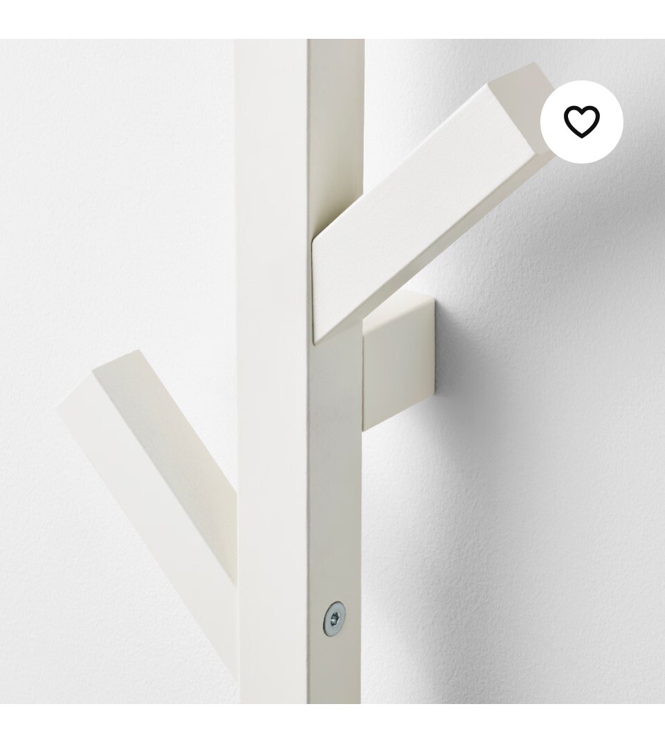 New IKEA TJUSIG Wall/door rack with knobs White 23 ½