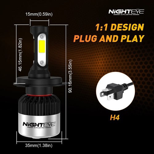 NIGHTEYE LED Headlights Automotive LED headlights 72W 9000LM H4 A315-S2 - Picture 2 of 13