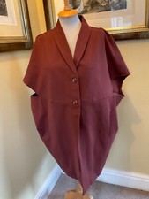 Marla Wynne Long Waistcoat Jacket - Merlot/burgundy - Size Xs