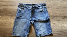 Smog L Herren Jeans Kurtz Denim Blau