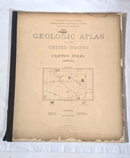 1906 Clifton Folio #129 Arizona USGS US Geologic Atlas Maps