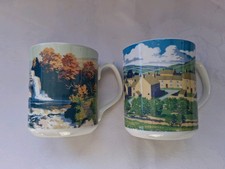 Taylors of Harrogate Yorkshire Landscapes Mugs. Set of 2. Dales and Waterfall.