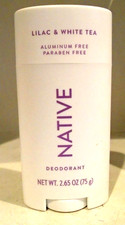 Native Deodorant LILAC WHITE TEA Paraben/Aluminum Free 2.65 oz