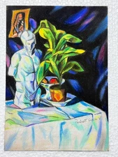 Vilmos Perlrott Csaba (Handmade) Drawing on antique paper Signed and Sealed.