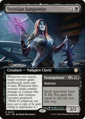 MTG Stensian Sanguinist - Extended Art, NM-Mint, English Commander: Secrets of S