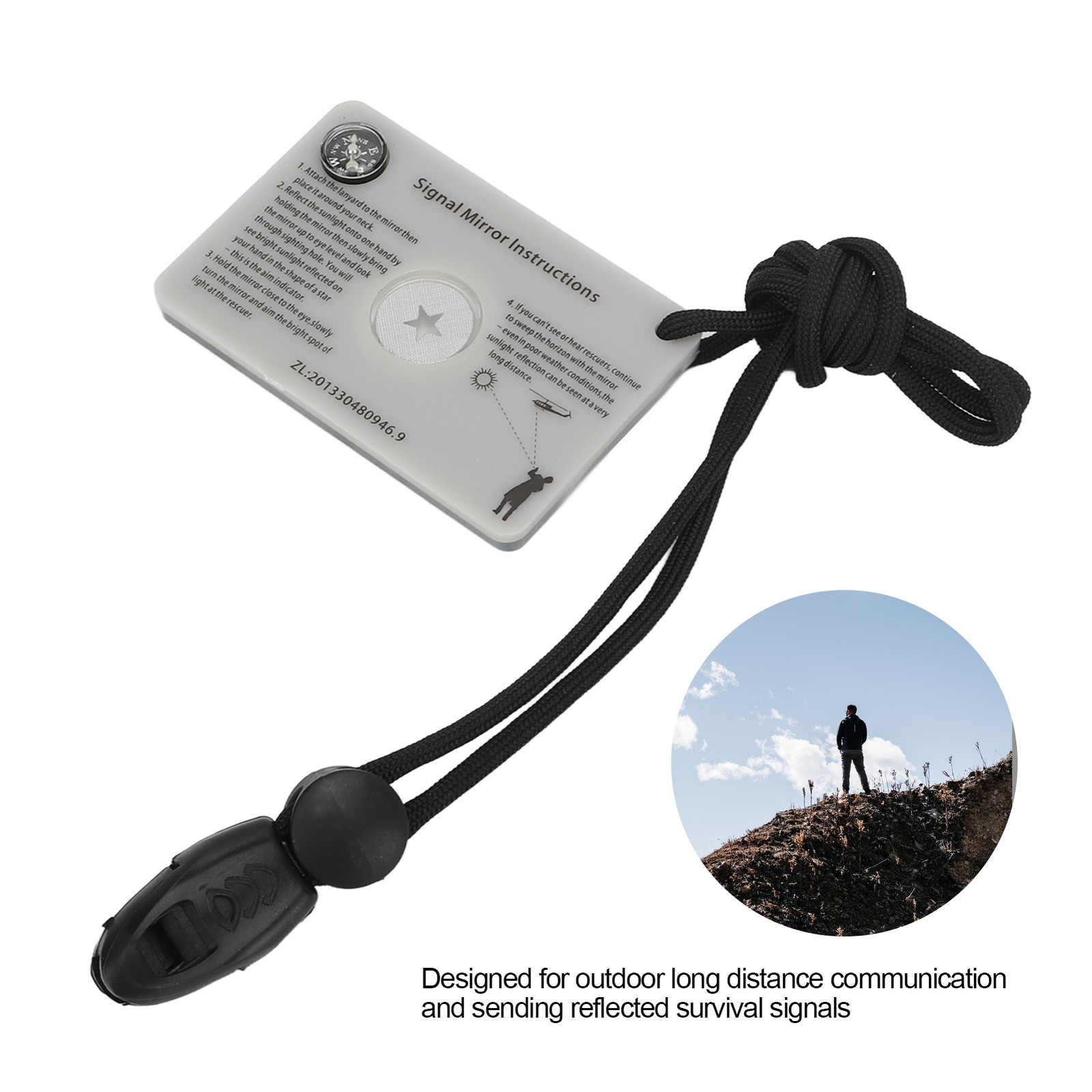 Survival Signal Mirror Emergency Signaling Reflector Mirror For Camping BL
