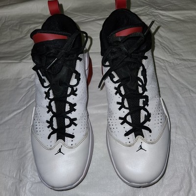 Men's White/Black/Red Jordan Flight Time Basketball/Gym Sneakers Size 8.5