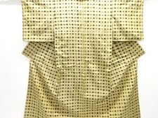 7552680: JAPANESE KIMONO / ANTIQUE KIMONO / SILK / TSUMUGI / WOVEN KASURI PATTER