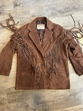 Vintage 1970s Schott NYC Western Fringed Suede Leather Jacket Medium Large Rare