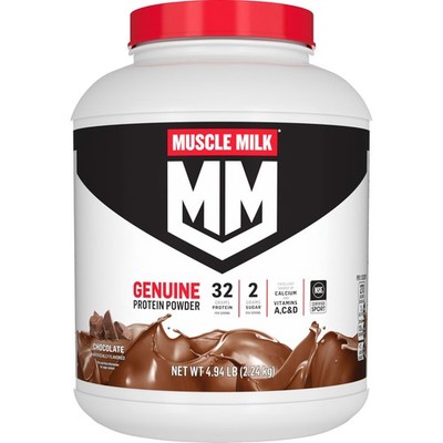 Protein Powder Muscle Milk Chocolate 4.94 Pound 32g 2g Sugar Genuine Servings