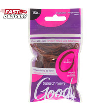 Goody Ouchless Womens Polyband Elastic Hair Tie, 150 Count, Brown, Fine Hair Acc