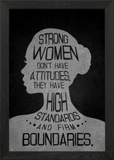 Starke Frauen Zitat gerahmtes Wandbild Poster Leinwanddruck Bild