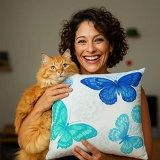 Relaxing Massage Pillow, Battery Powered Vibrating Pillow, Lovely Butterflies