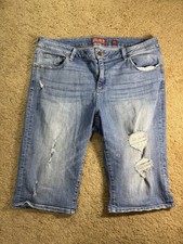 Lucky Brand Ginger Bermuda Jean Shorts Women 18W Distressed High Rise Vacation