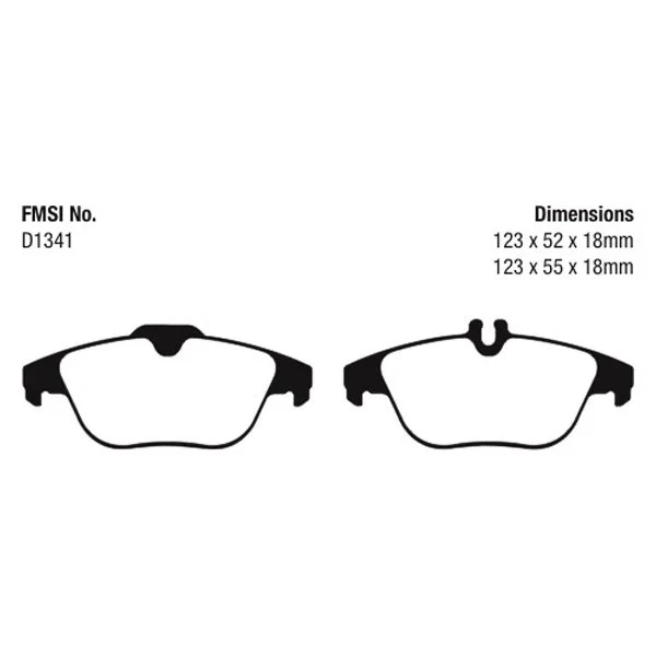 For Mercedes-Benz GLK350 2009-2015 EBC DP42012R Yellowstuff Rear Brake Pads — 第 2/3 张图片