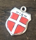 Vintage Wien 800 Silver Red Enamel Travel Shield Charm — photo 6