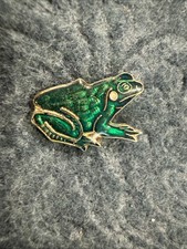 Enameled Green Frog Lapel Pin Pinback Brooch Jewelry