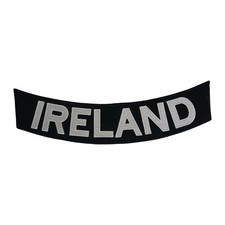 IRELAND Rocker Patch - 11" x 2.25" Large Black & Silver Biker Vest Jacket DIY