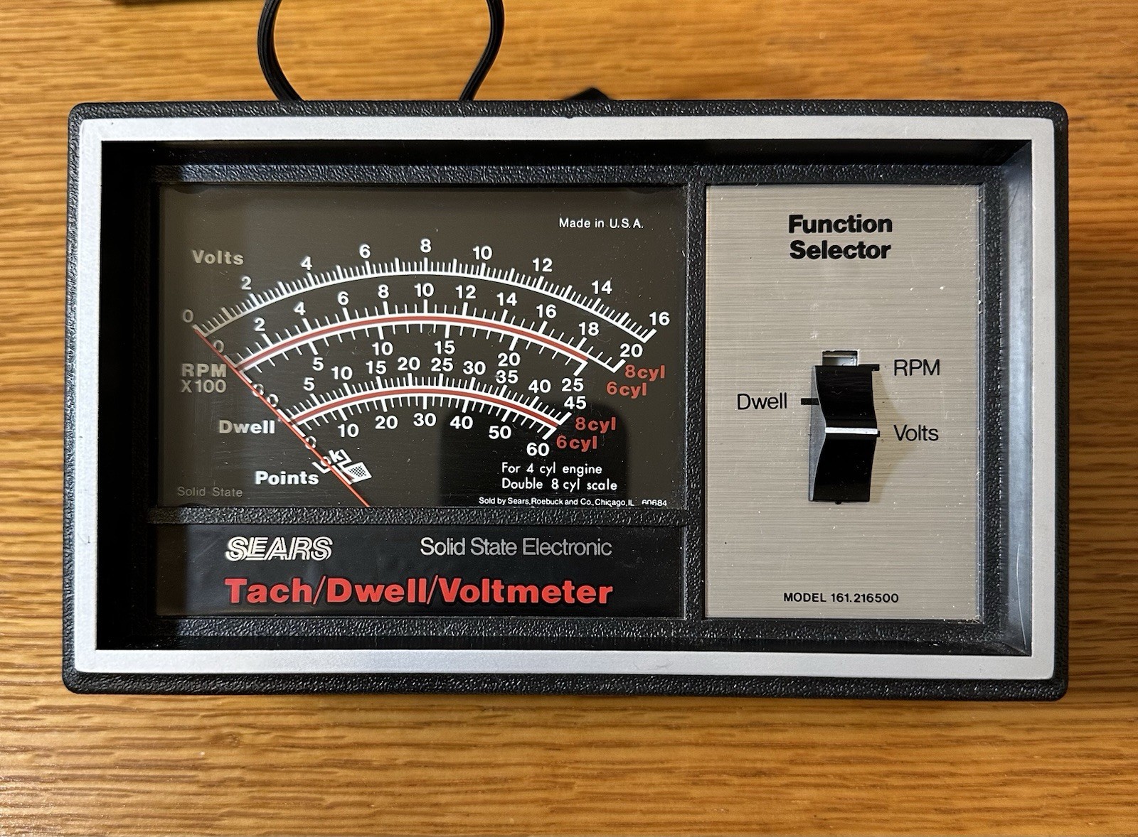Vintage Sears Tach-Dwell Voltmeter w Original Box & Manual USA Tested Works! EUC