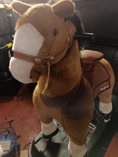 2 x Pony Cycle Ride-On Horse Brown and White Colour Ride On Toy for Kids. 4y+