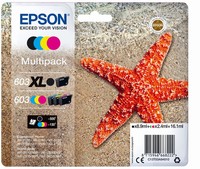 Epson 603XL / 603 / T03A9 / C13T03A94020 Tinten Sparset Schwarz, Cyan, Magenta,