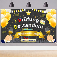 Abschluss Deko Banner, PrüFung Bestanden Banner, Herzlichen GlüCkwunsch Hintergr