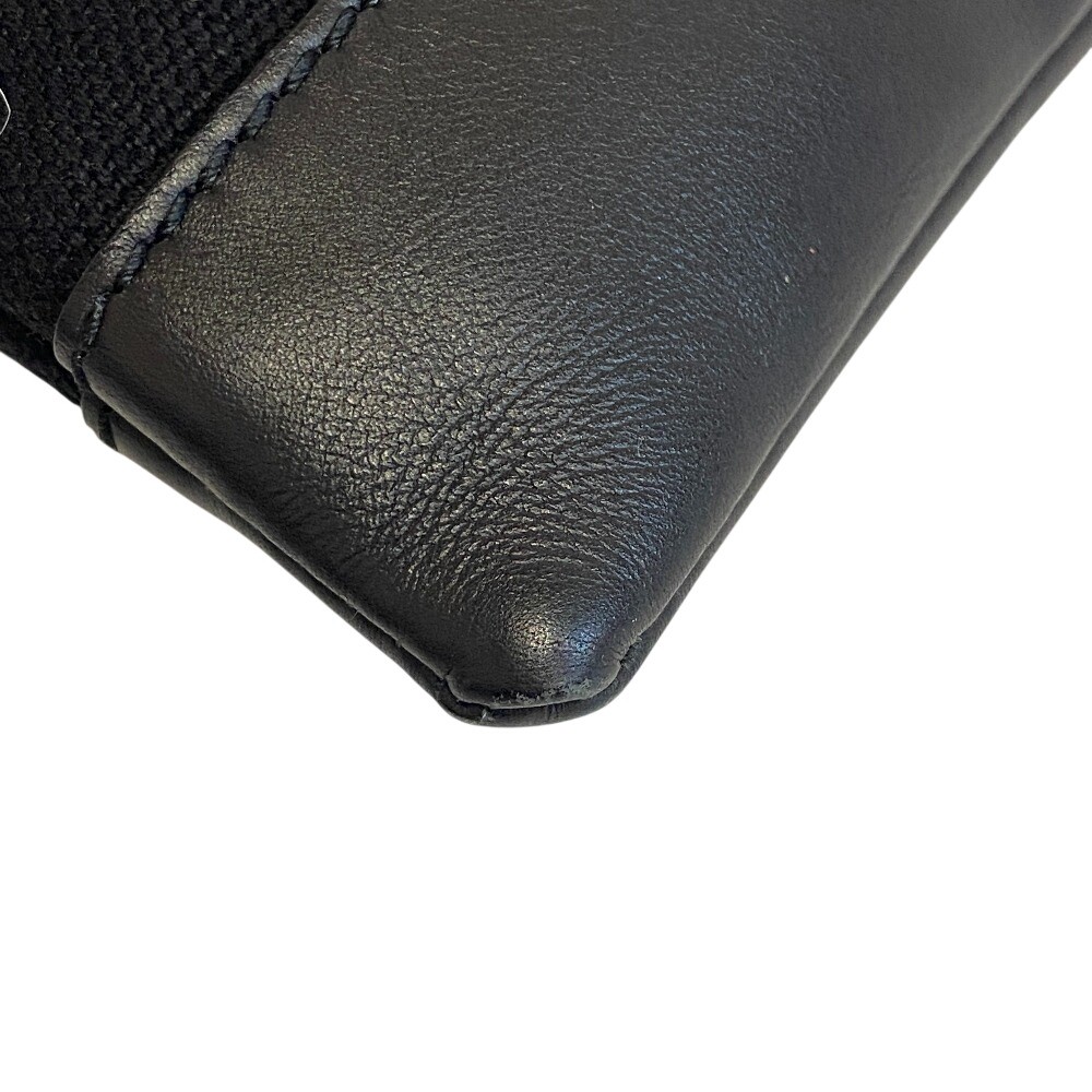 BALENCIAGA 373834 leather Navy clip M Clutch bag black leather mens thumbnail 3