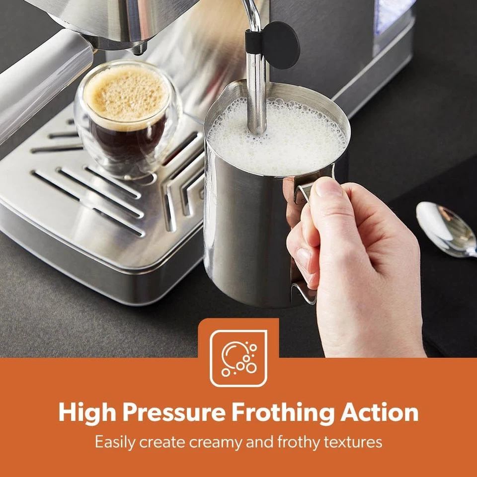 GEEPAS 15 Bar Espresso & Cappuccino Coffee Machine with Milk Frother 1.8L Tank - Image 4 of 4