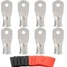 0000 Gauge Tinned Copper Cable Lugs 8 PCS 4/0 AWG-5/16 M8 Ring Terminal Heav...